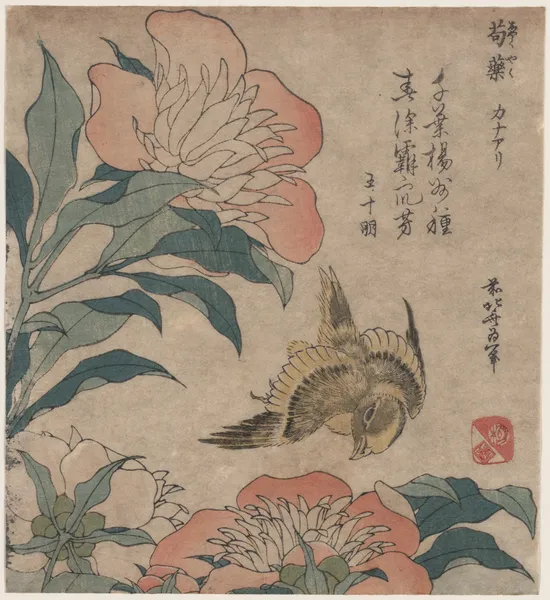Shakuyaku kana ari, 1833 av Katsushika Hokusai