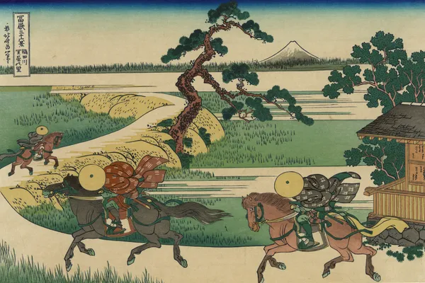 Sumidagawa sekiya no sato av Katsushika Hokusai