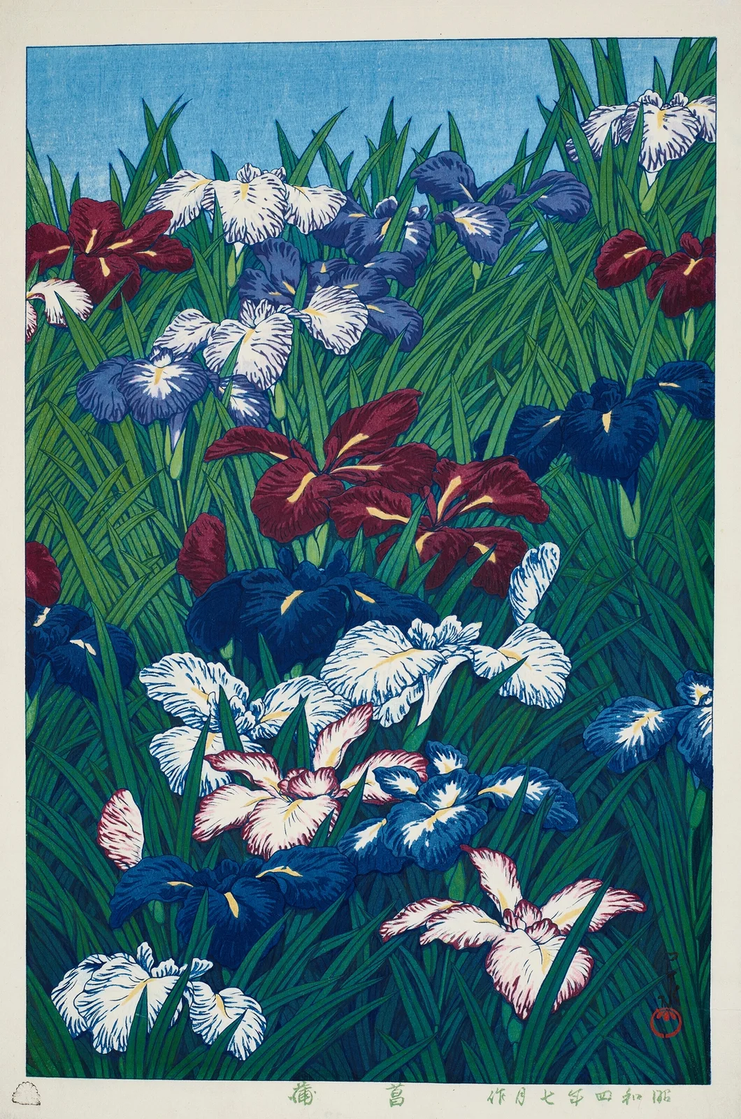 Ayame (Iris) av Kawase Hasui