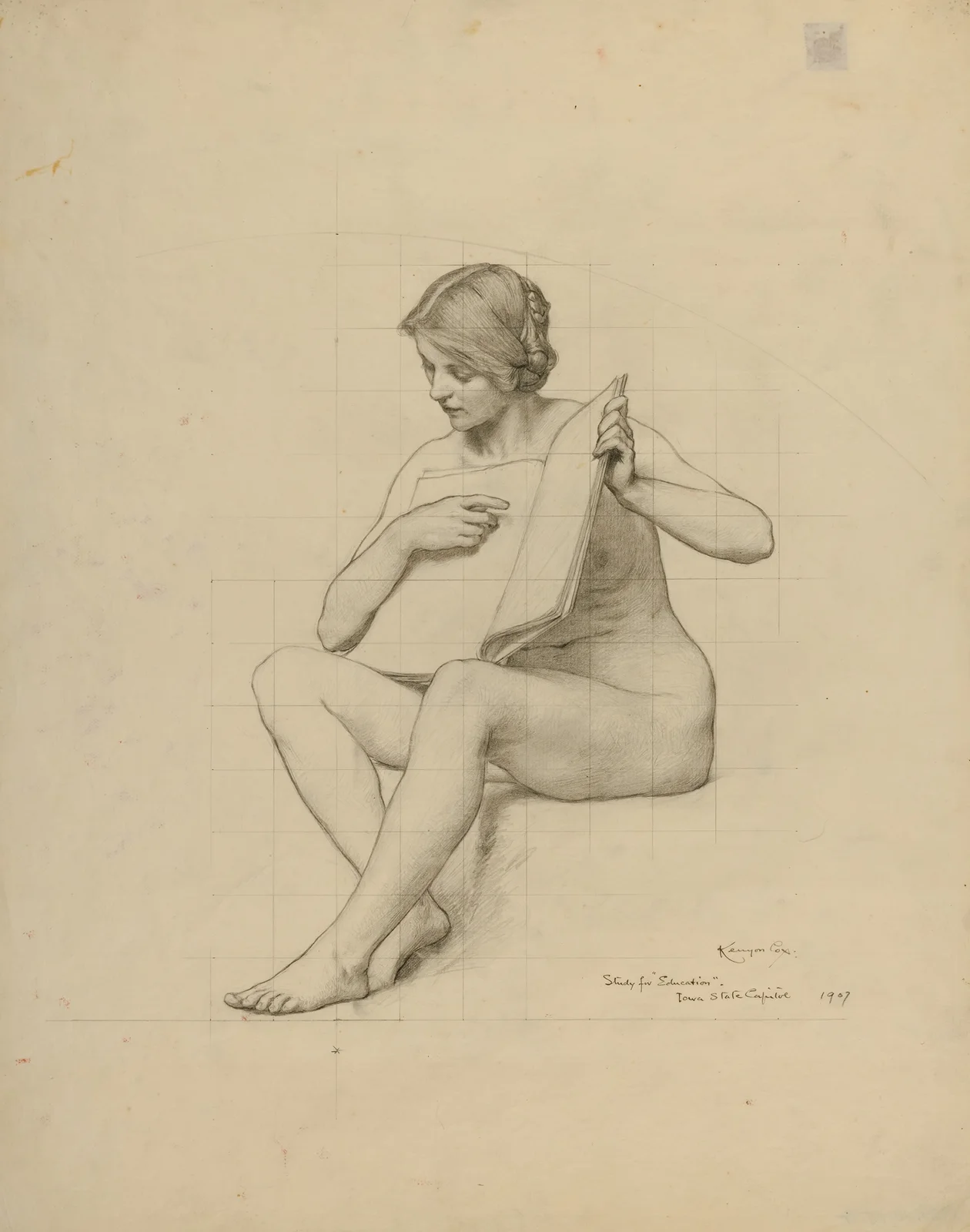 (Iowa State Capitol Rotunda) (Education, study for panel) av Kenyon Cox