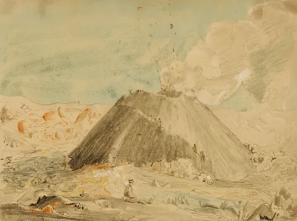 Figures Near Volcano av Miner Kilbourne Kellogg