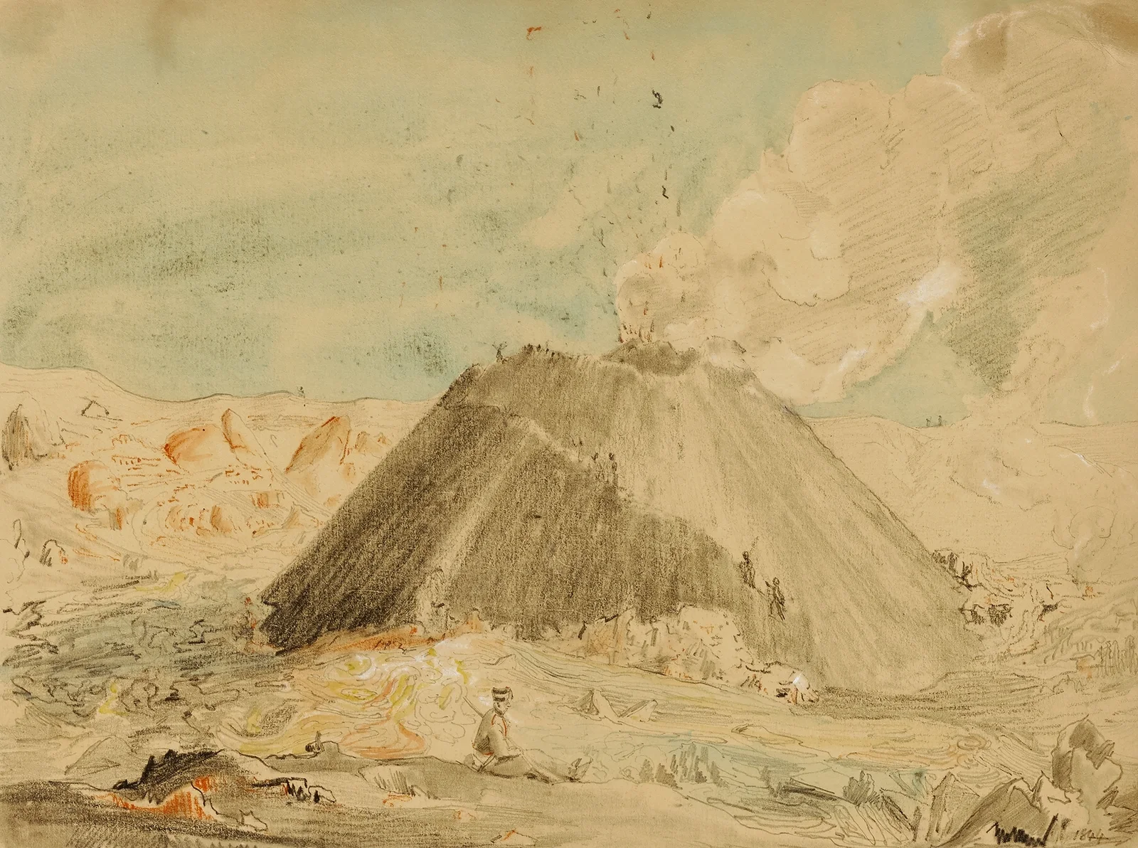 Figures Near Volcano av Miner Kilbourne Kellogg