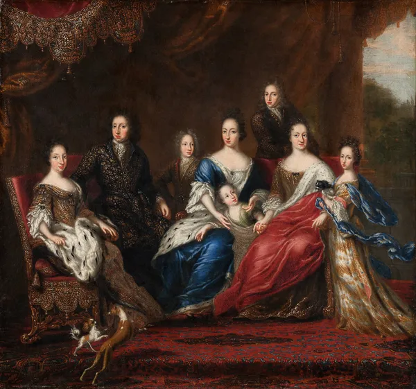 Karl XI:s familj med släktingar från hertigdömet Holstein-Gottorp av David Klöcker Ehrenstrahl