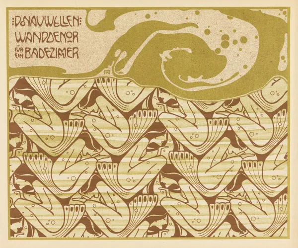 Donauwellen Wanddekor fur ein Badezimmer (Danube Wave Wall Decoration for a Bathroom) av Koloman Moser