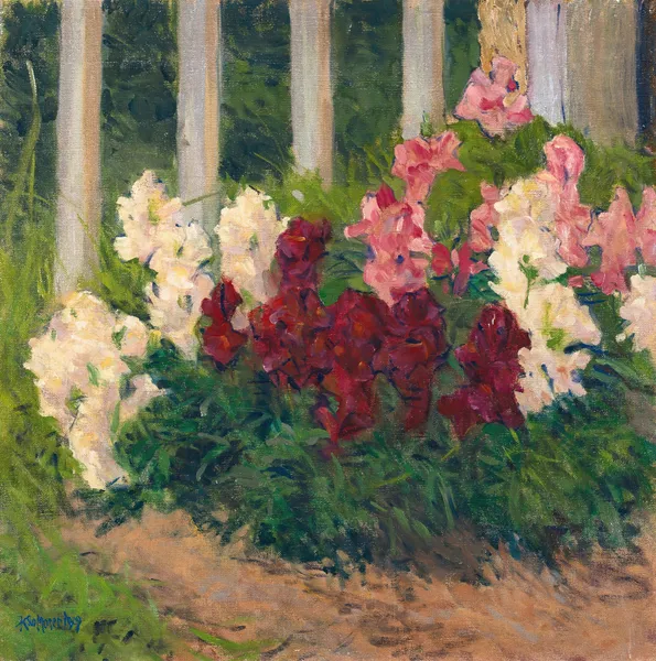 Flowers Before A Garden Fence av Koloman Moser