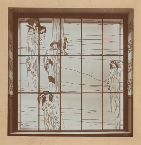 Glasfenster im Hotel Bristol in Warschau av Koloman Moser