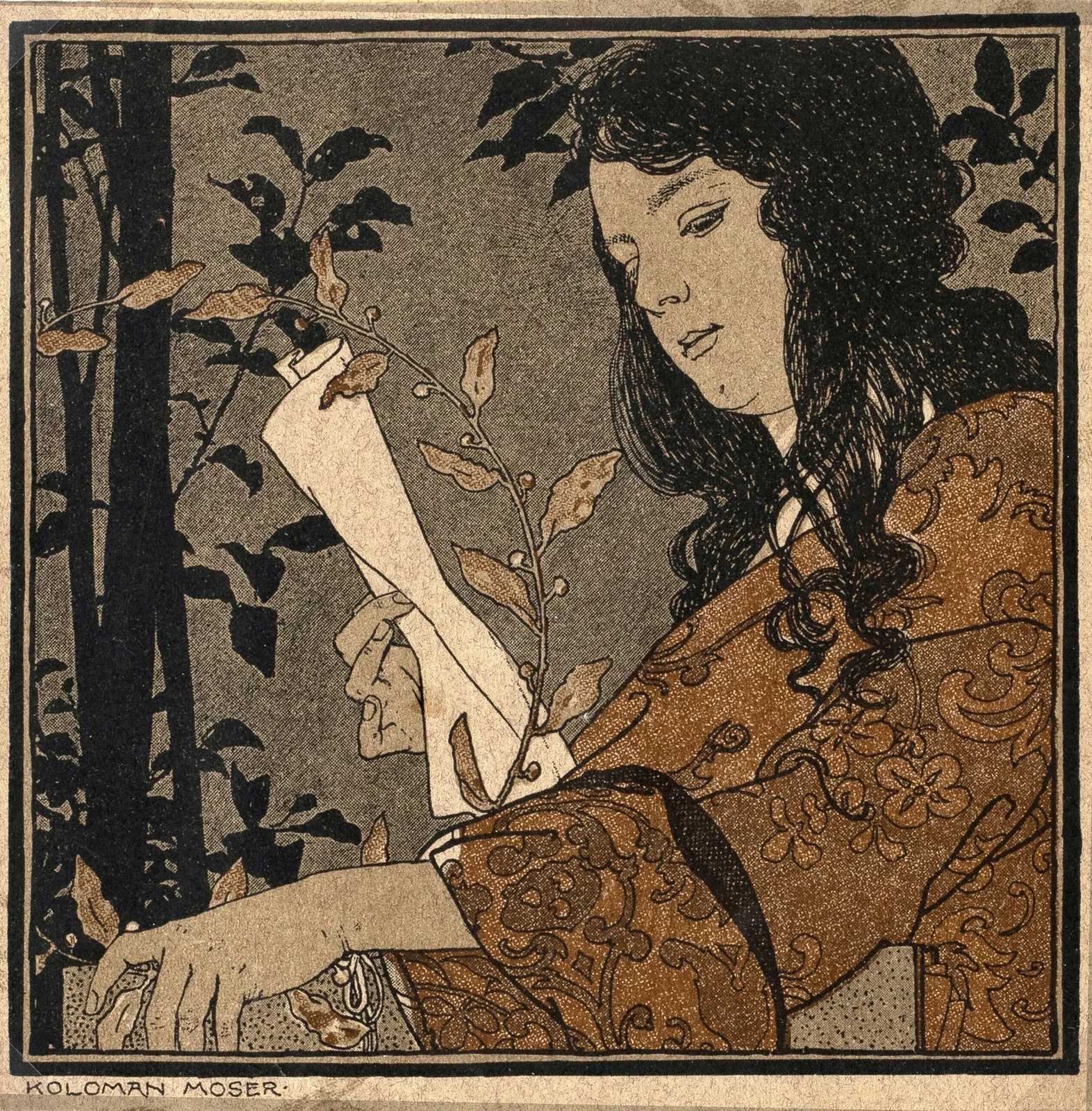 Lesendes Mädchen av Koloman Moser
