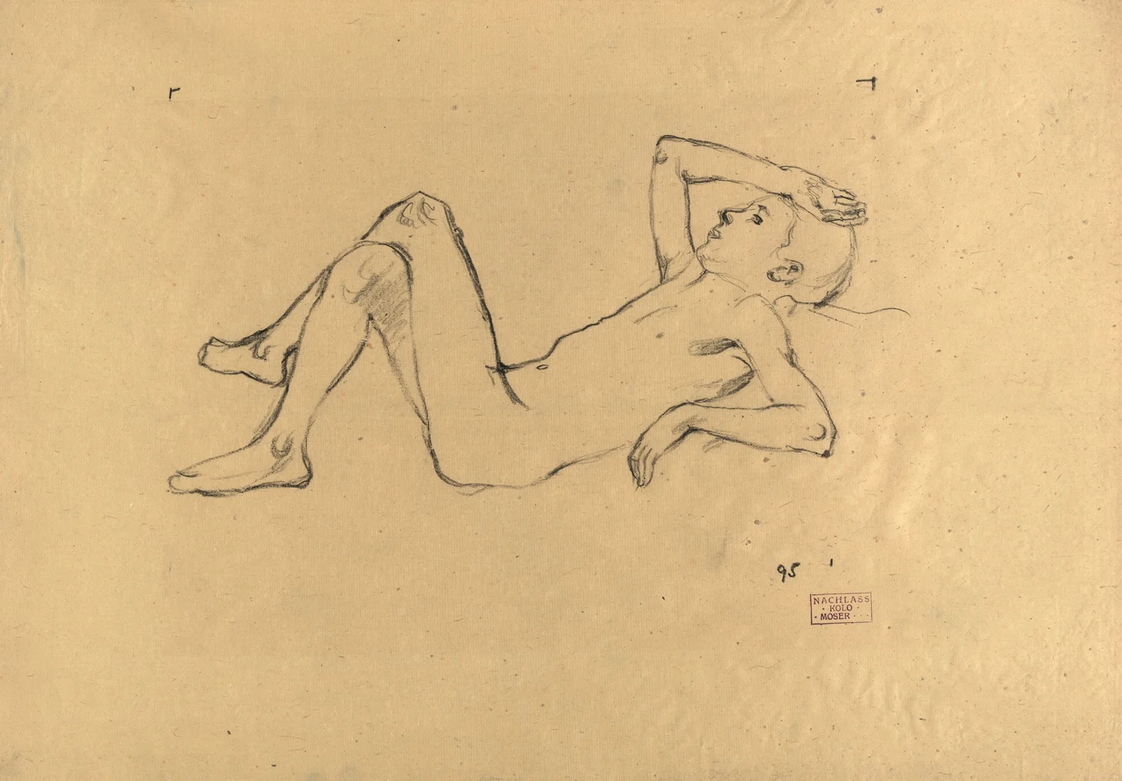Männliche Aktstudie av Koloman Moser