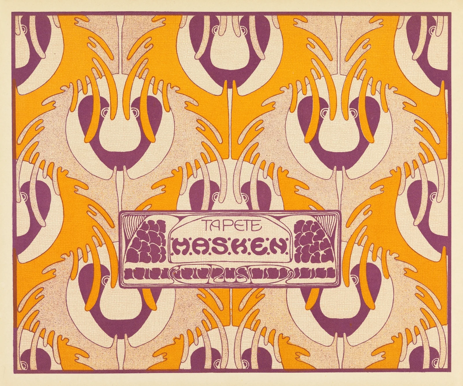 Tapete Masken (Masks Wallpaper) av Koloman Moser