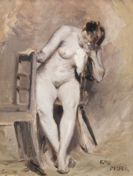 Weiblicher Akt im Atelier av Koloman Moser