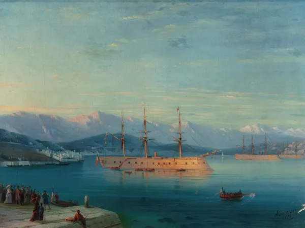 French Ships Departing the Black Sea av Ivan Konstantinovich Aivazovsky