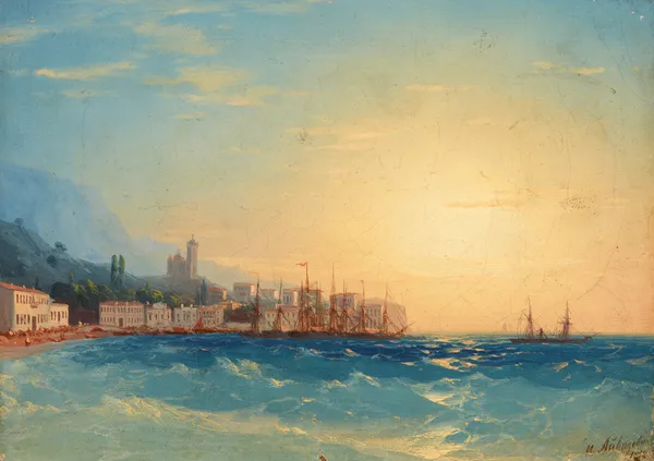 Harbor with Ships av Ivan Konstantinovich Aivazovsky