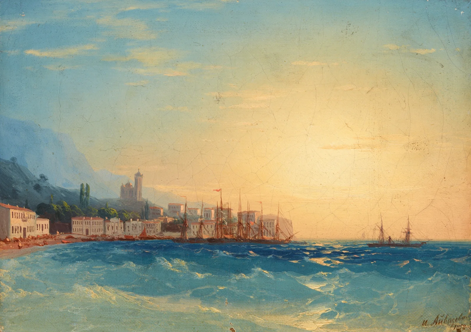 Harbor with Ships av Ivan Konstantinovich Aivazovsky