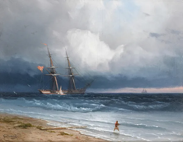 Ship by the Shore av Ivan Konstantinovich Aivazovsky