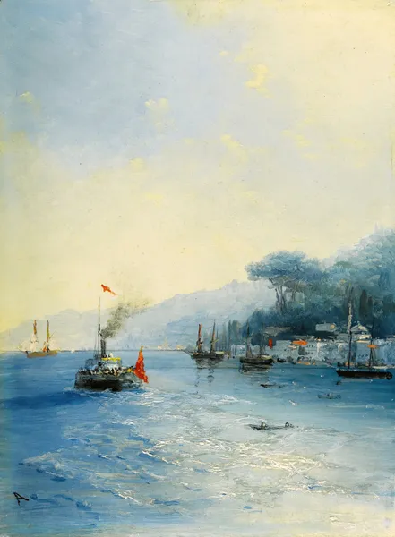 Shipping On The Bosphorus, Constantinople av Ivan Konstantinovich Aivazovsky