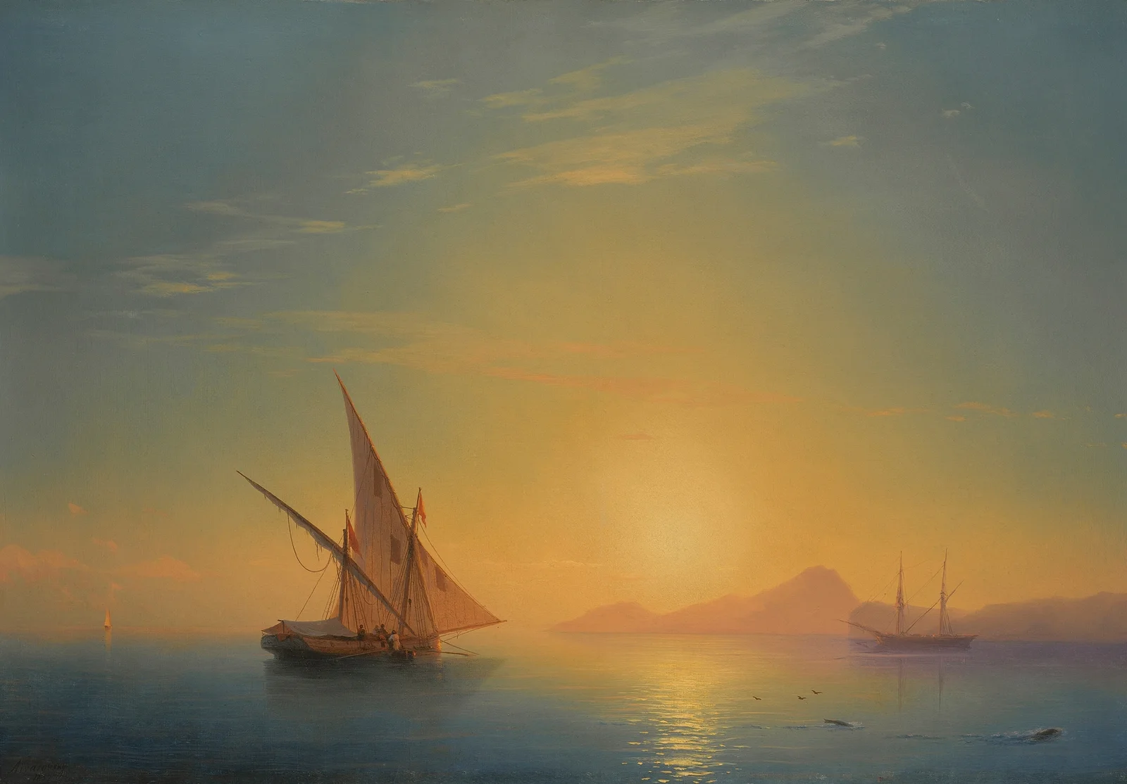 Sunset Over Ischia av Ivan Konstantinovich Aivazovsky