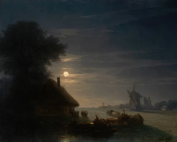 Ukrainian Landscape at Night av Ivan Konstantinovich Aivazovsky