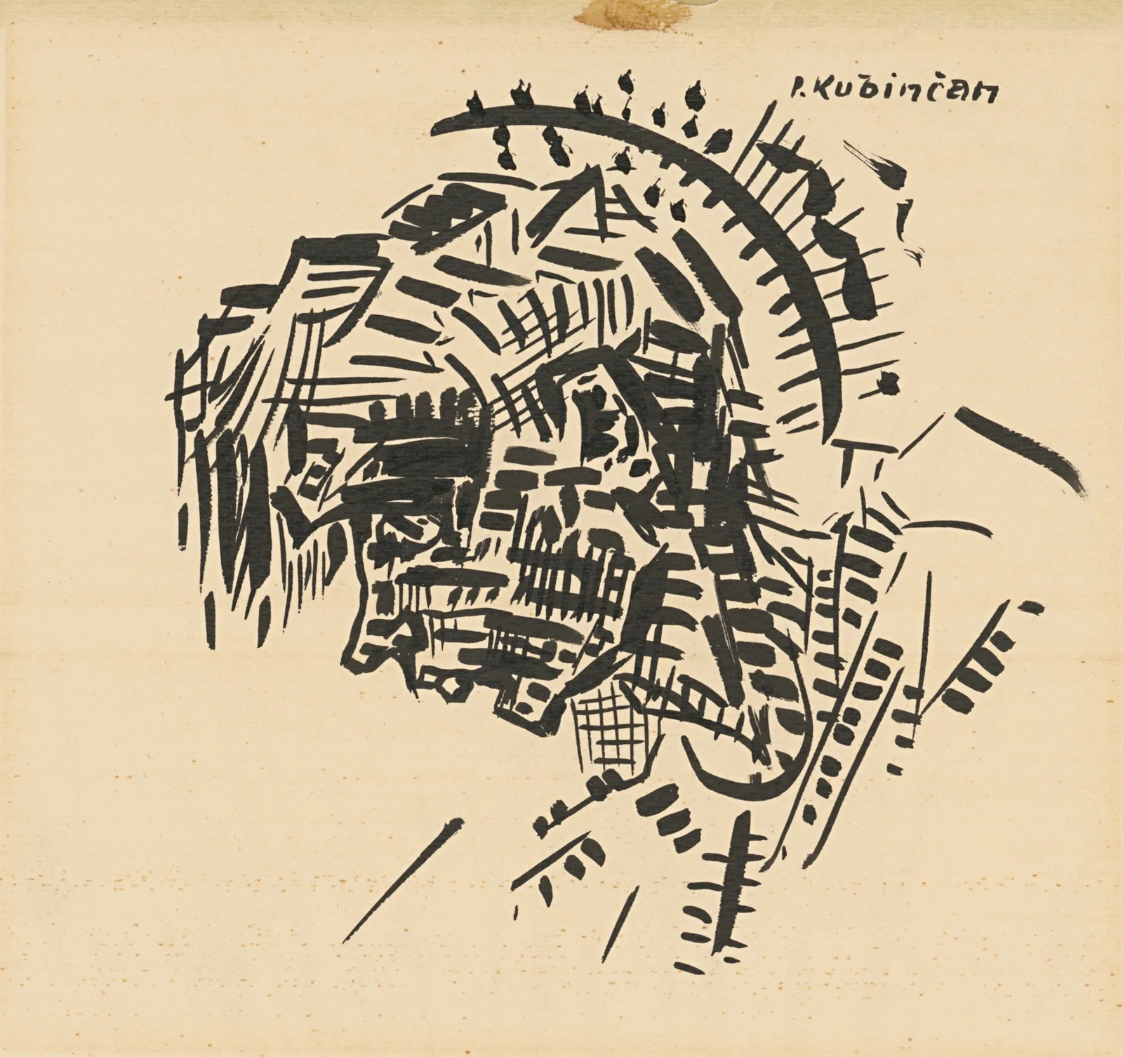 Head (Self-portrait as P. Kubínčan) av Arnold Peter Weisz-Kubínčan