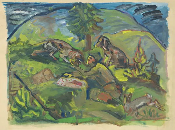 Hunting Motif av Arnold Peter Weisz-Kubínčan