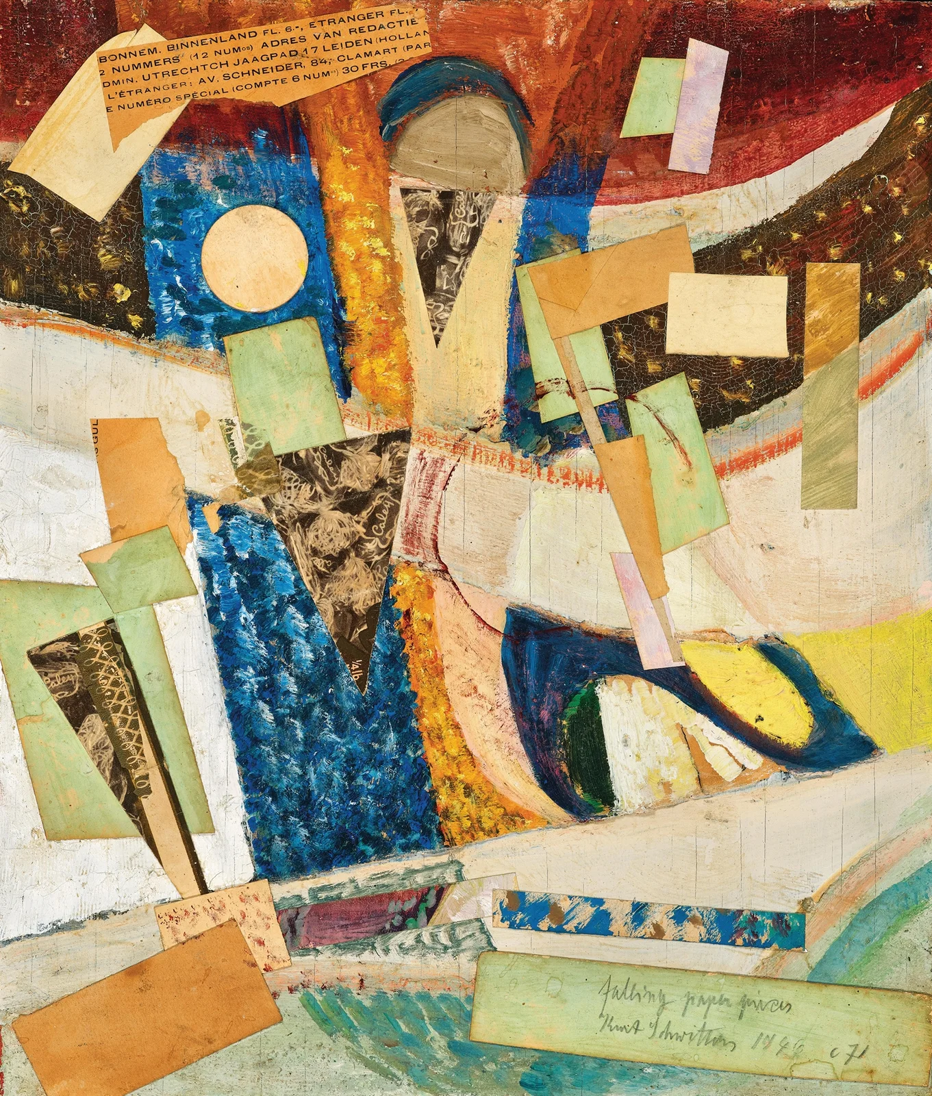 C 71 falling paper pieces av Kurt Schwitters