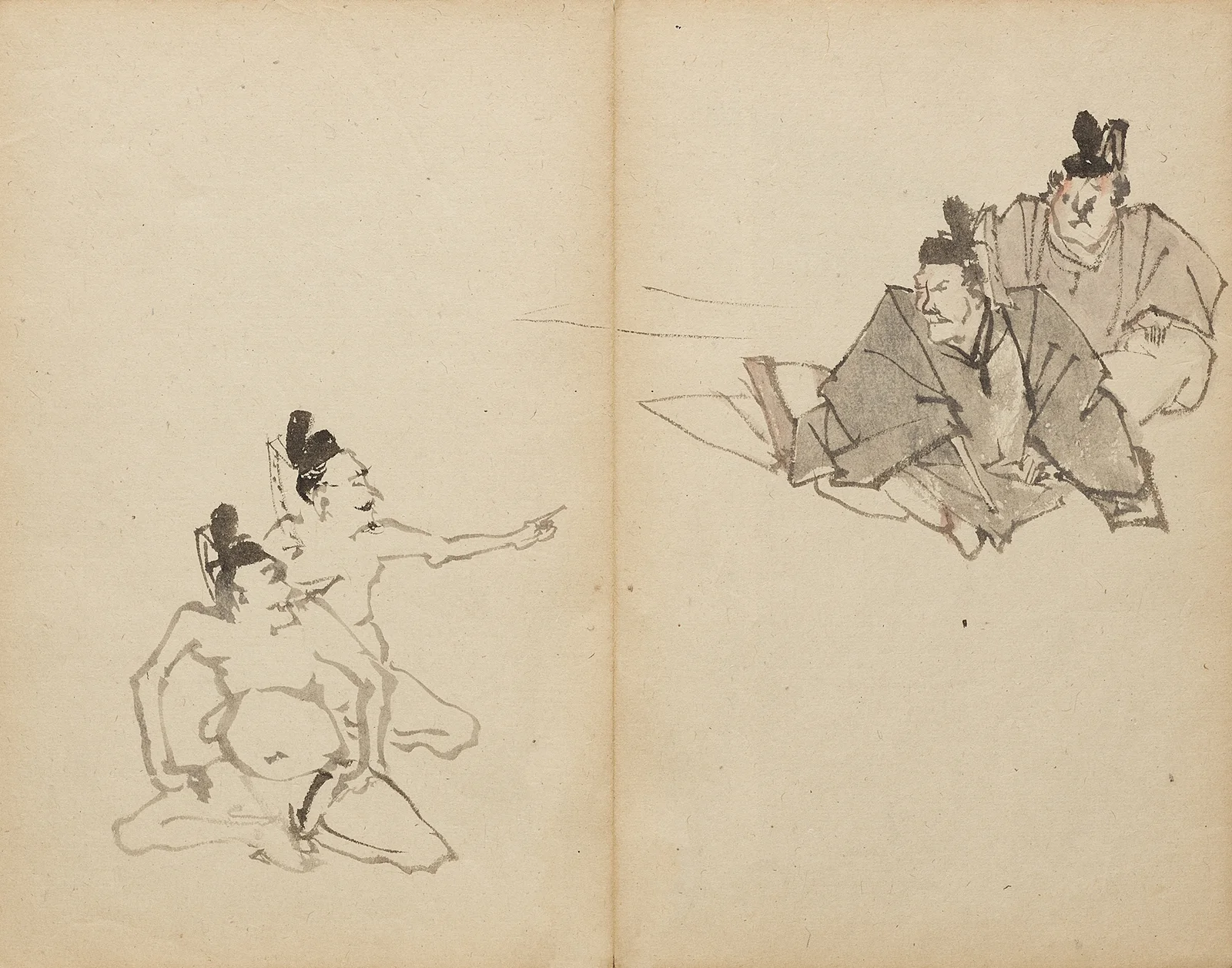 Courtiers av Kawanabe Kyōsai