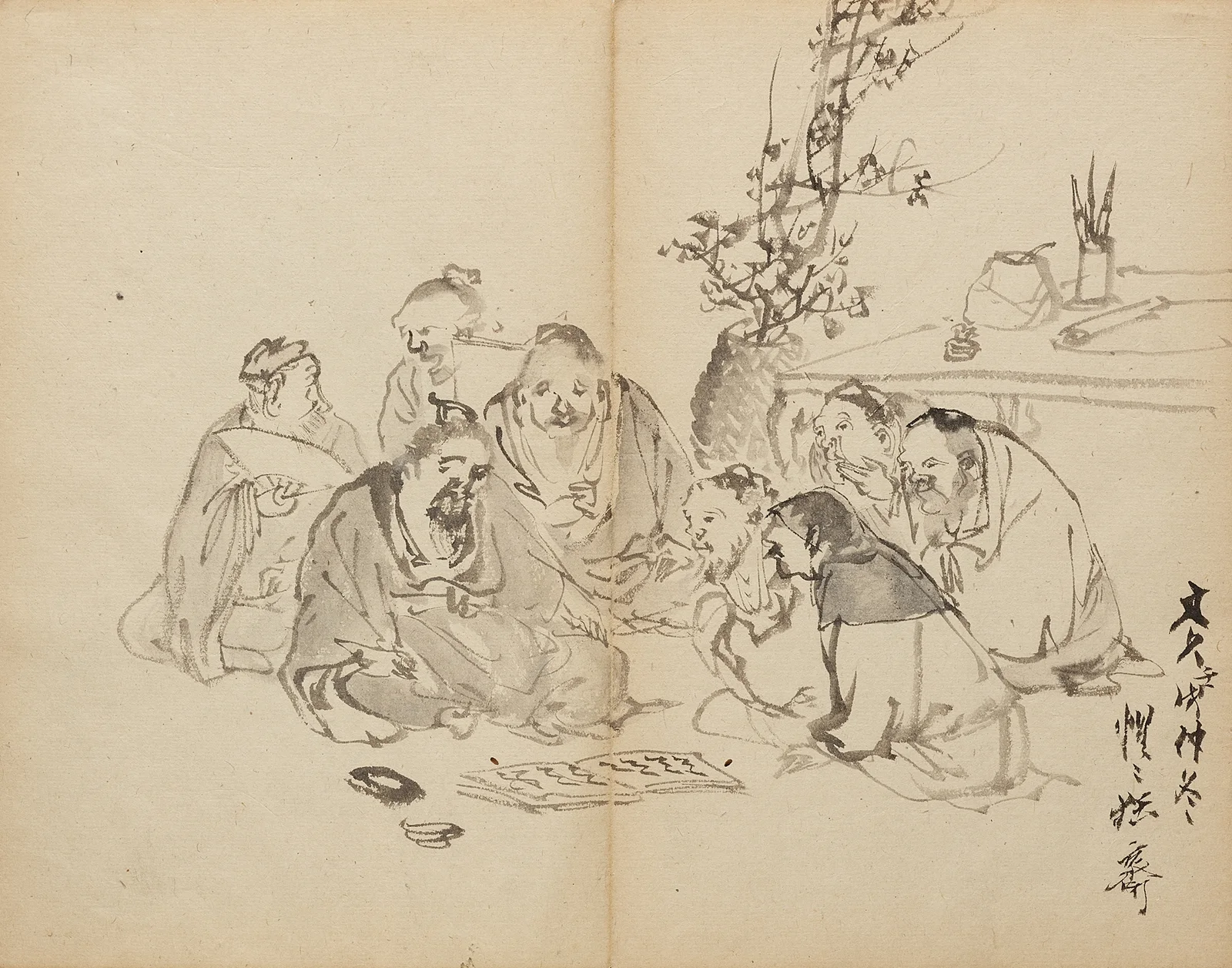 Scholars’ Gathering av Kawanabe Kyōsai