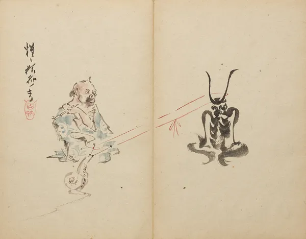 Snail Versus Demon av Kawanabe Kyōsai