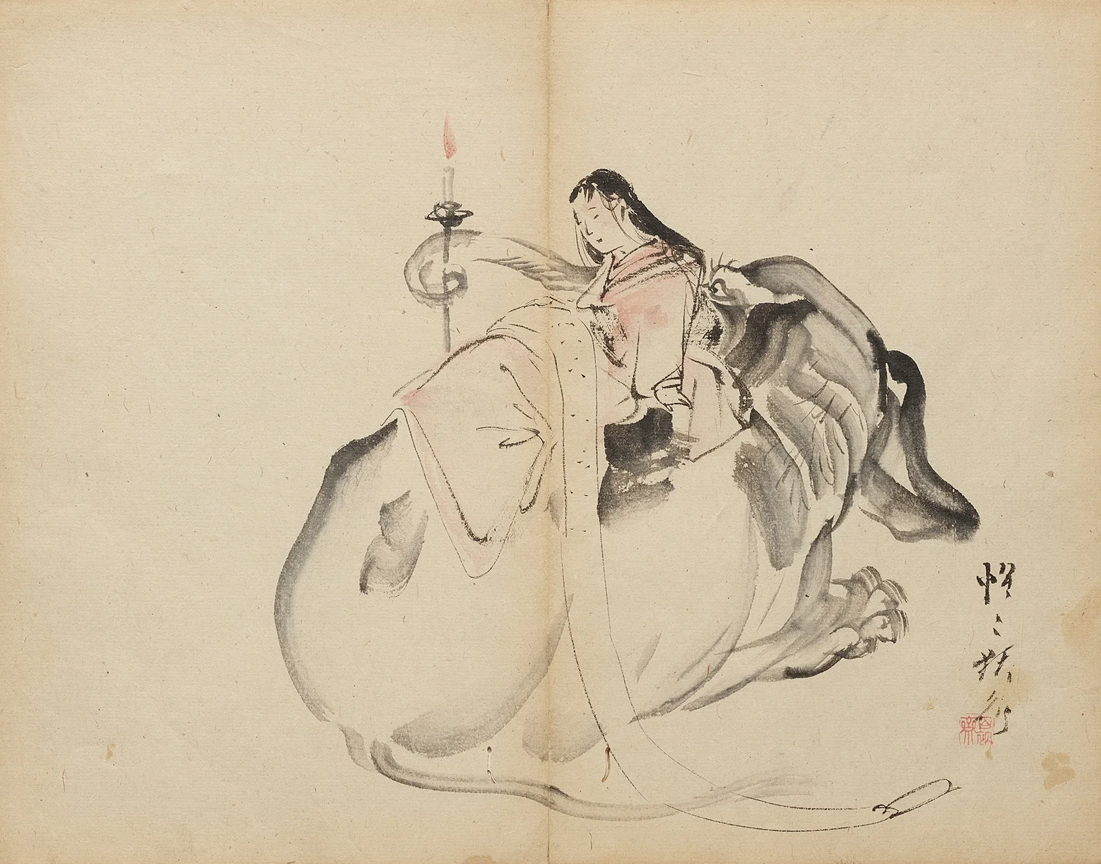 Stand-in Monju av Kawanabe Kyōsai