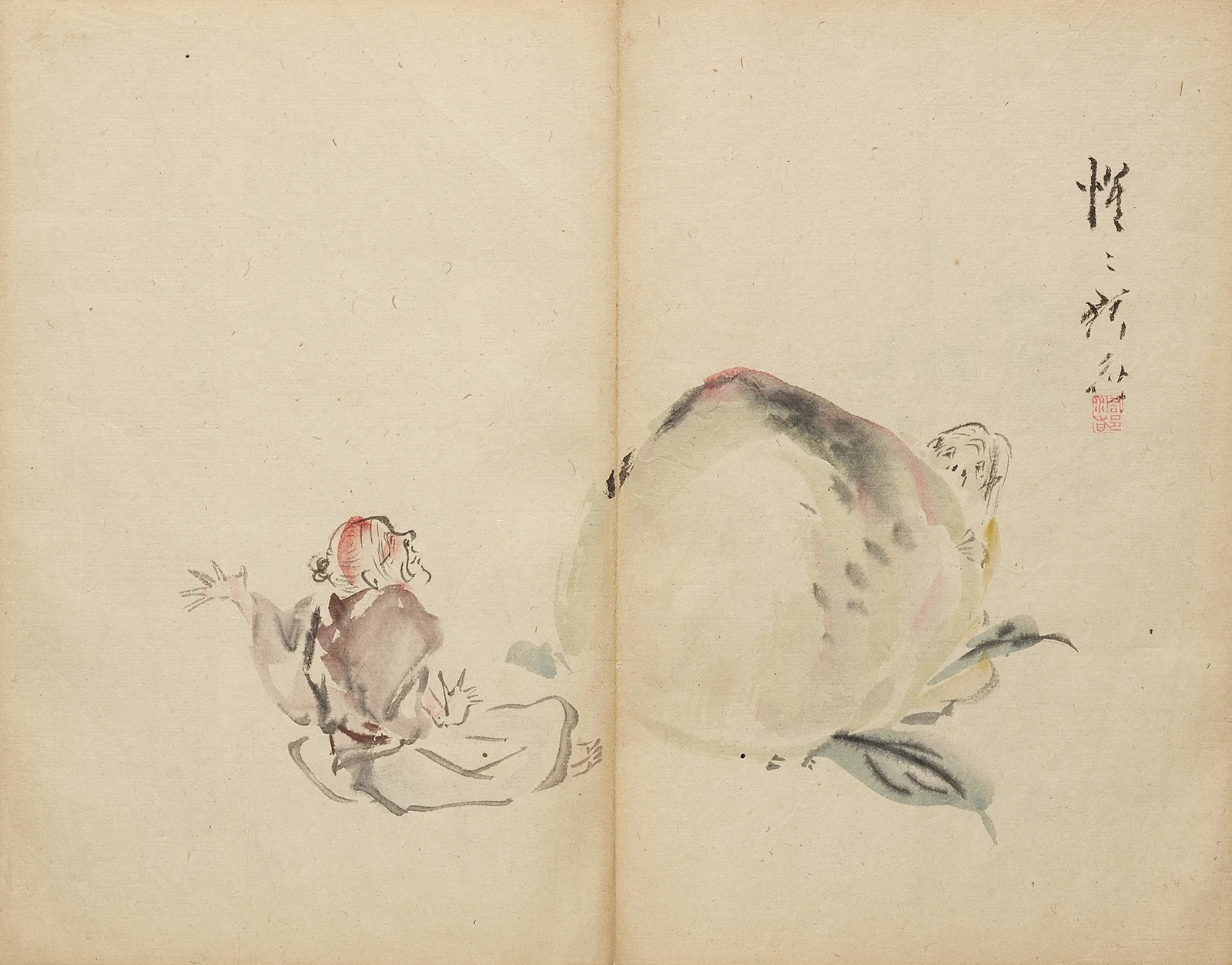 The Peach Boy av Kawanabe Kyōsai