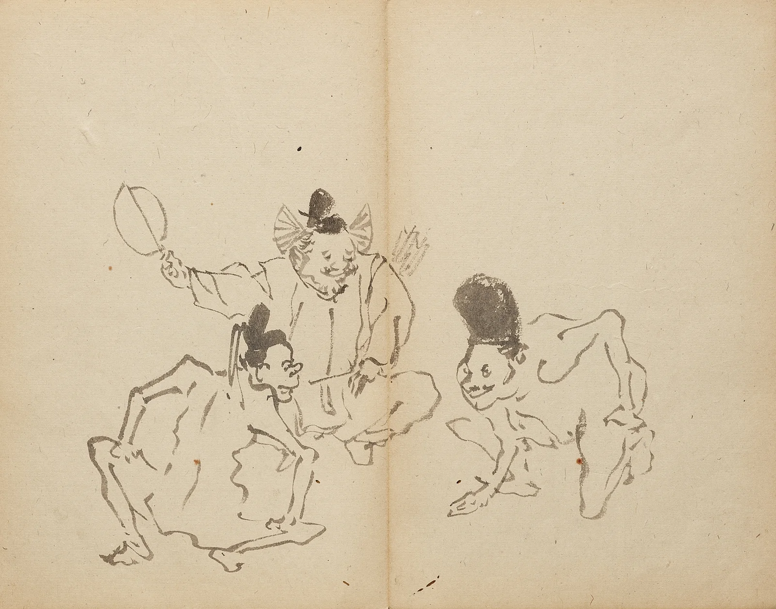Wrestling Match av Kawanabe Kyōsai