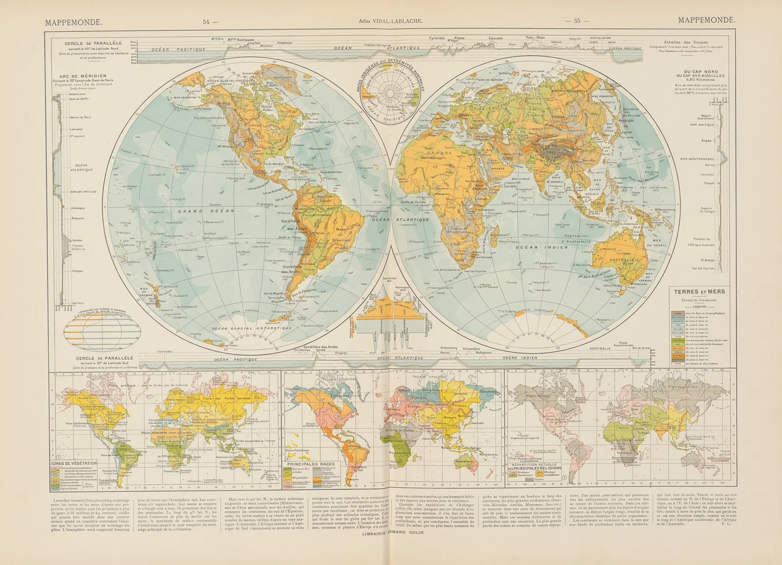 Mappemonde av Paul Vidal de La Blache