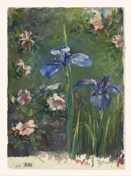 Wild Roses and Irises av John La Farge