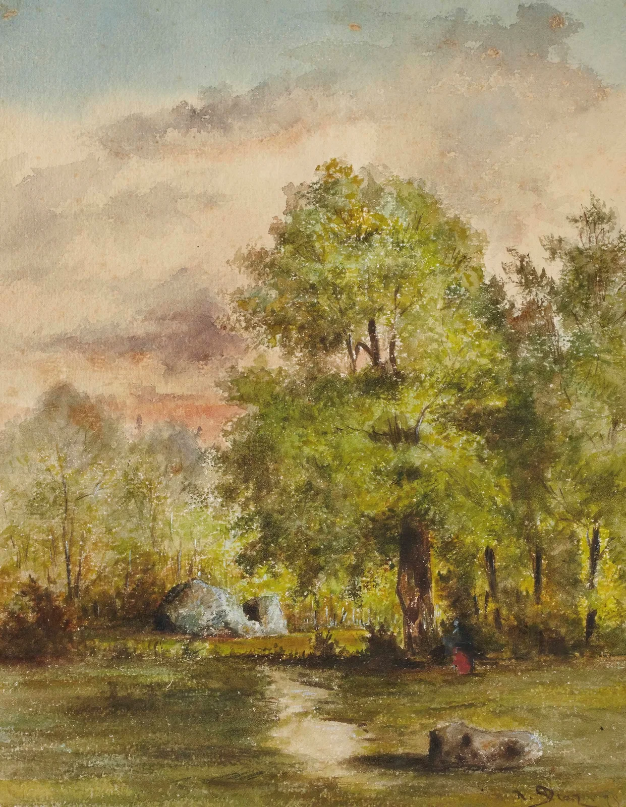 Vue d’une clairière av Narcisse-Virgile Diaz de La Peña