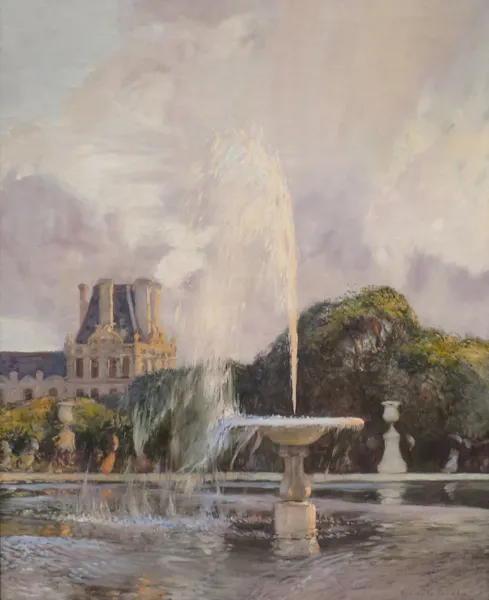 A Water Fountain in the Tuileries av Gaston La Touche
