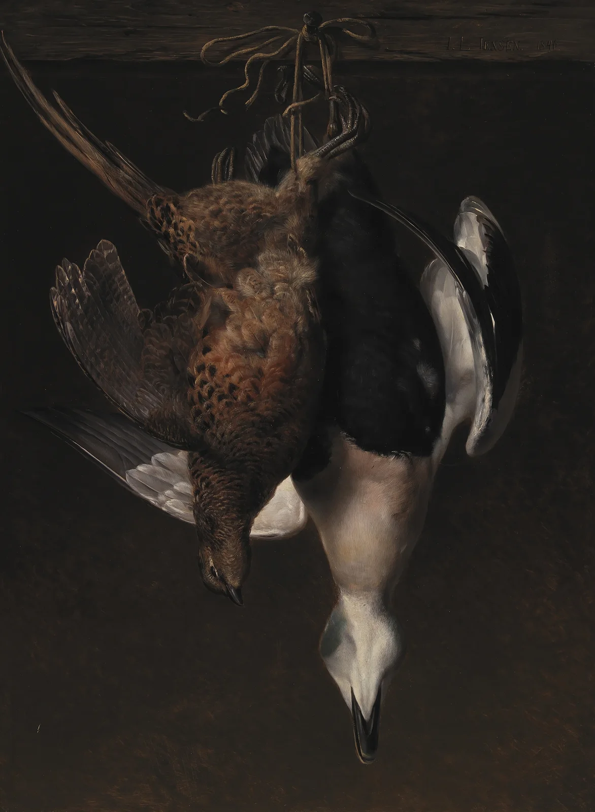 Game. A Pheasant And An Eider av Johan Laurentz Jensen