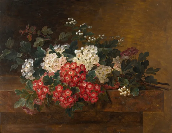 Still Life with Hawthorn Blossom av Johan Laurentz Jensen