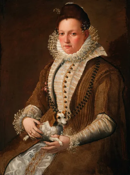Portrait of a Lady with a Dog av Lavinia Fontana