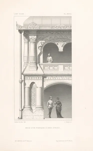 Angle d’un portique à deux étages av Eugène-Emmanuel Viollet-le-Duc