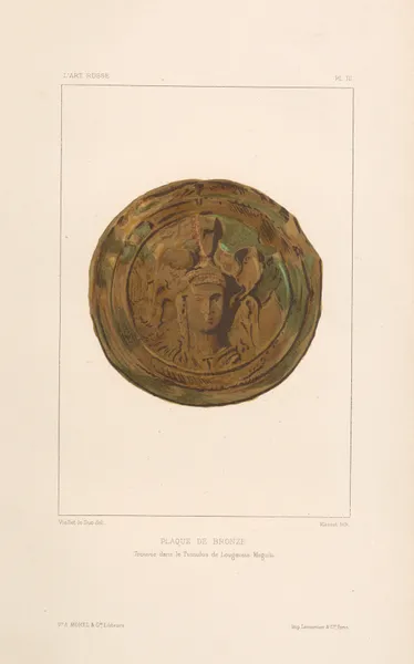 Plaque de bronze trouvée dans le tumulus de Lougavaïa Moguila av Eugène-Emmanuel Viollet-le-Duc