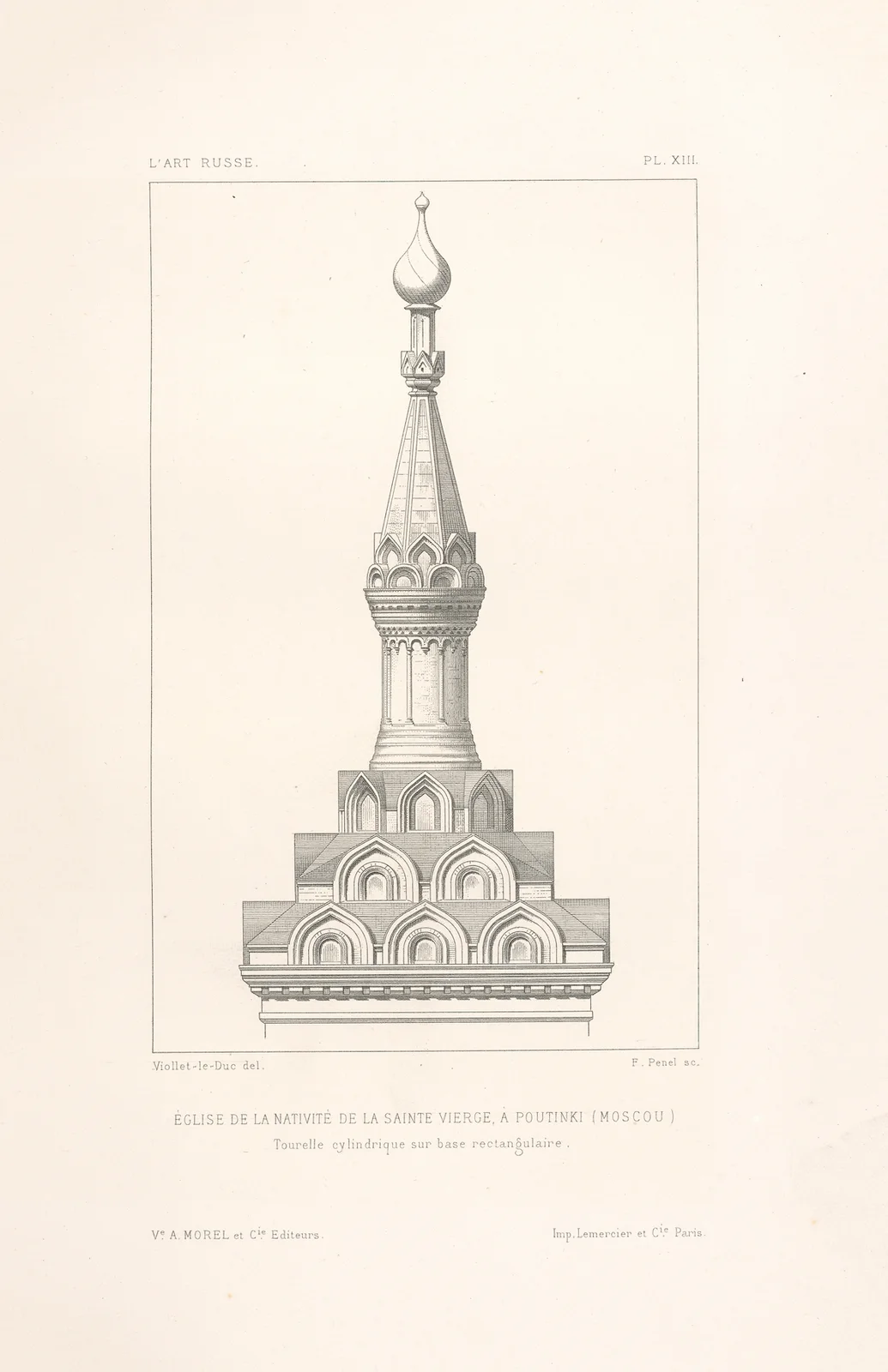 Tourelle cylindrique sur base rectangulaire av Eugène-Emmanuel Viollet-le-Duc
