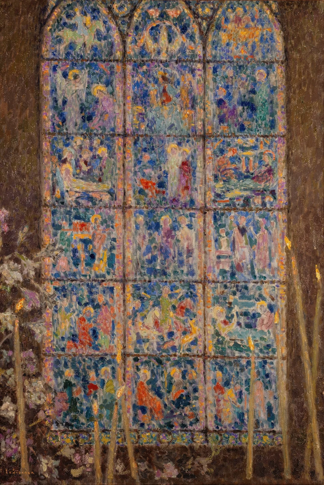 Le vitrail, Chartres av Henri Le Sidaner