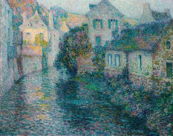 Les Vieilles Maisons, Quimperlé av Henri Le Sidaner