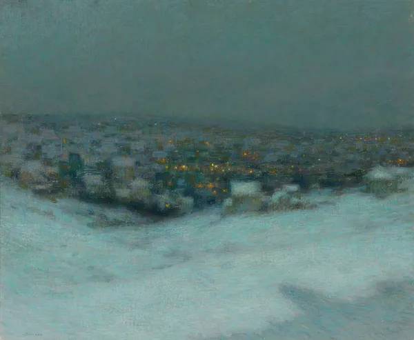 Neige Au Clair De Lune av Henri Le Sidaner