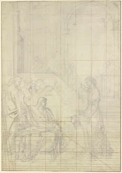 Christus bei Maria und Martha av Eustache Le Sueur