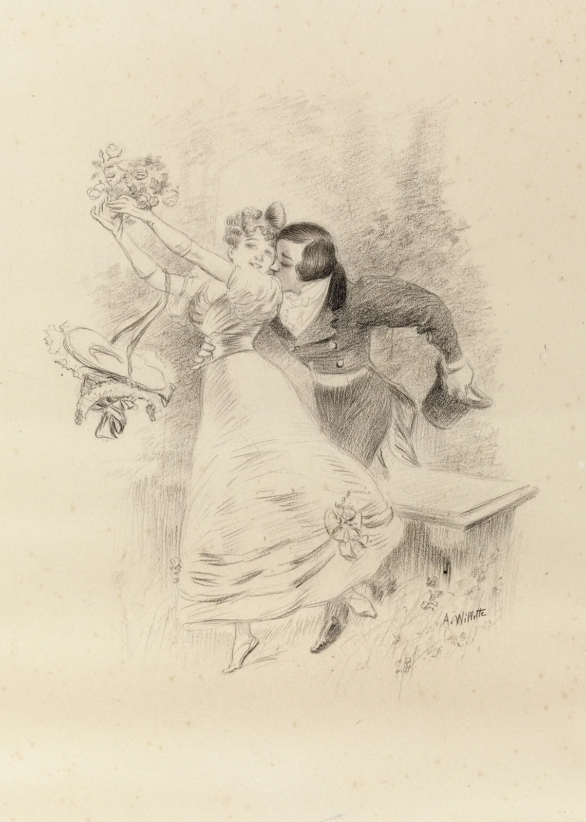 L’idylle de Floriane av Adolphe Léon Willette