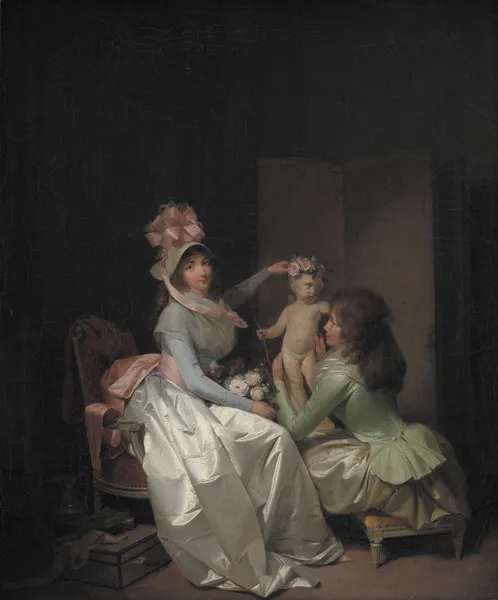 Garlanding the Statuette of Cupid av Louis-Léopold Boilly