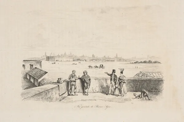 General view of Buenos Aires av Louis-Léopold Boilly