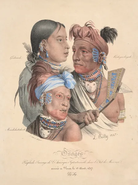 Osages, Primitive Tribes of North America, in the State of Missouri av Louis-Léopold Boilly