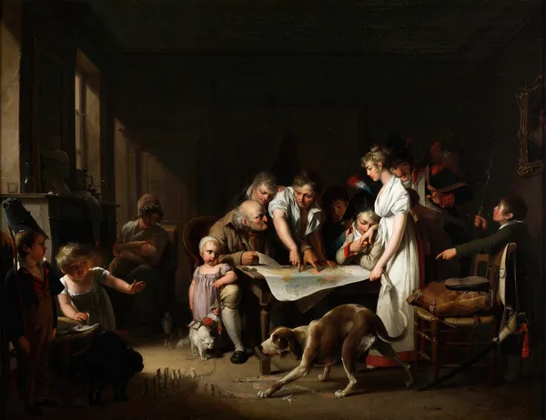The Reading of the Bulletin of the Grand Army av Louis-Léopold Boilly