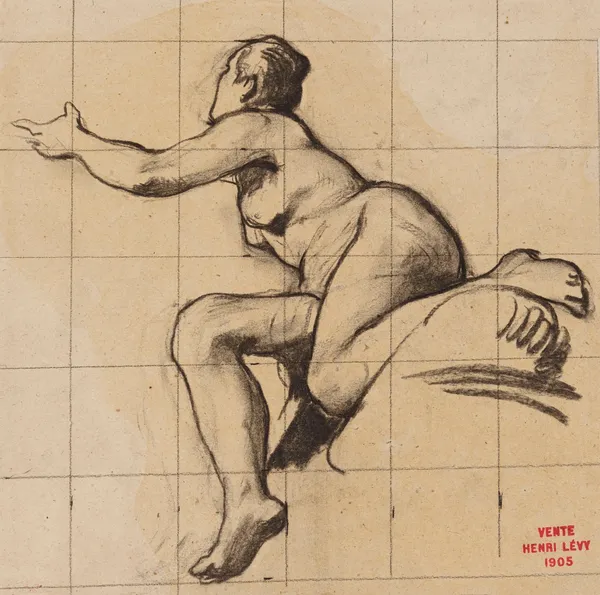 Etude de femme contorsionnée av Henri Leopold Lévy